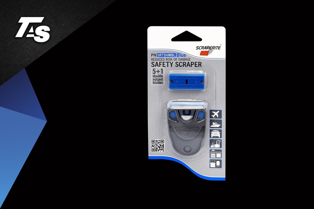 SCRAPERITE 1 PETIT SUPPORT + 6 LAMES BLEU RECTANGLE